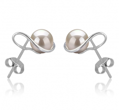 6-7mm di Perle Acqua Dolce Orecchini en Tamika Bianco