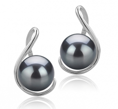 6-7mm di Perle Acqua Dolce Orecchini en Tamika Nero