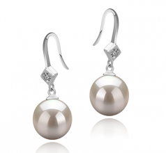 8-9mm di Perle Acqua Dolce Orecchini en Ethel Bianco