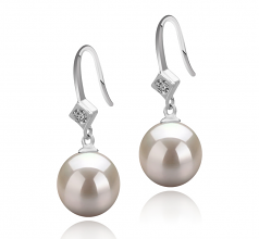 8-9mm di Perle Acqua Dolce Orecchini en Ethel Bianco