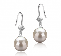 8-9mm di Perle Acqua Dolce Orecchini en Ethel Bianco