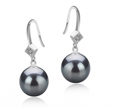 8-9mm di Perle Acqua Dolce Orecchini en Ethel Nero