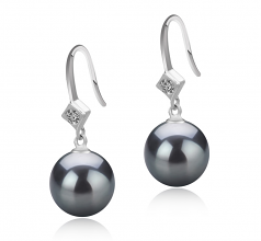 8-9mm di Perle Acqua Dolce Orecchini en Ethel Nero