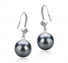 8-9mm di Perle Acqua Dolce Orecchini en Ethel Nero