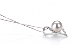 7-8mm Akoya Giapponese Pendente en Carlin Bianco