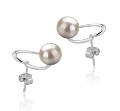 7-8mm di Perle Acqua Dolce Orecchini en Vanessa Bianco