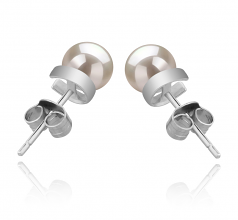 5-6mm di Perle Acqua Dolce Orecchini en Jalena Bianco