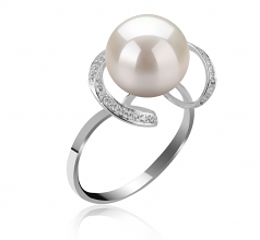 10-11mm di Perle Acqua Dolce Anello en Sheila Bianco
