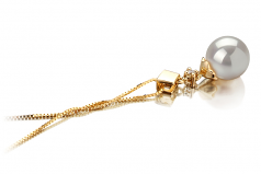 7-8mm Akoya Giapponese Pendente en Georgia Bianco