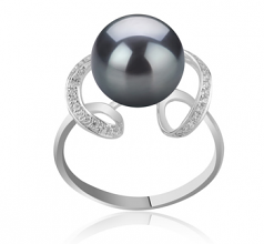 10-11mm Di Tahiti Anello en Sheila Nero