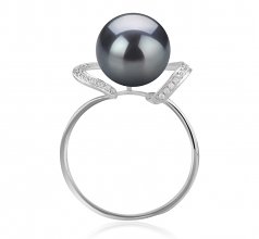 10-11mm Di Tahiti Anello en Sheila Nero