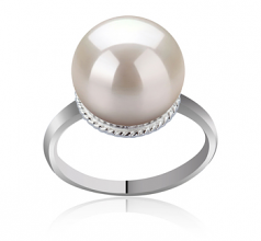 10-11mm di Perle Acqua Dolce Anello en TINDRA Bianco