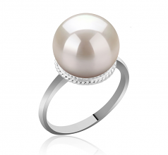 10-11mm di Perle Acqua Dolce Anello en TINDRA Bianco