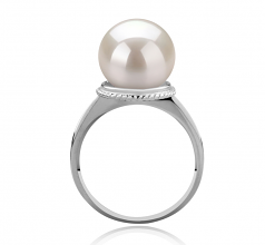 10-11mm di Perle Acqua Dolce Anello en TINDRA Bianco