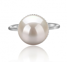10-11mm di Perle Acqua Dolce Anello en TINDRA Bianco
