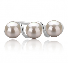 5-6mm di Perle Acqua Dolce Anello en Kitty Bianco