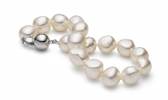 10-11mm di Perle Acqua Dolce Bracciale en Baroque Drop Bianco