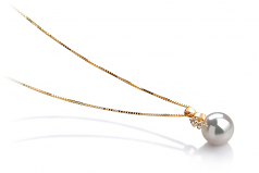 7-8mm Akoya Giapponese Pendente en Luella Bianco