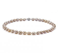 10-11mm di Perle Acqua Dolce Collana en Goccia Rosa