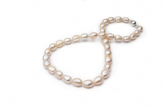 10-11mm di Perle Acqua Dolce Collana en Goccia Rosa