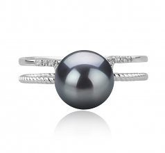 8-9mm Akoya Giapponese Anello en Rahara Nero