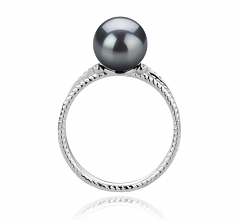 8-9mm Akoya Giapponese Anello en Rahara Nero