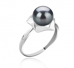 8-9mm di Perle Acqua Dolce Anello en Anais Nero