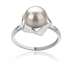 8-9mm di Perle Acqua Dolce Anello en Anais Bianco
