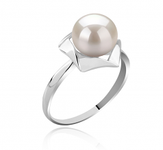 8-9mm di Perle Acqua Dolce Anello en Anais Bianco