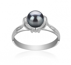 6-7mm di Perle Acqua Dolce Anello en Gioia Nero