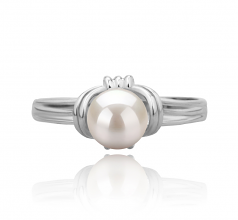 6-7mm di Perle Acqua Dolce Anello en Gioia Bianco