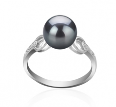 8-9mm di Perle Acqua Dolce Anello en Eunice Nero