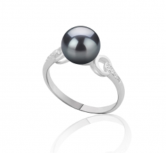 8-9mm di Perle Acqua Dolce Anello en Eunice Nero