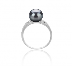 8-9mm di Perle Acqua Dolce Anello en Eunice Nero