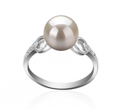 8-9mm di Perle Acqua Dolce Anello en Eunice Bianco