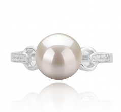 8-9mm di Perle Acqua Dolce Anello en Eunice Bianco