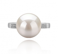 10-11mm di Perle Acqua Dolce Anello en Oana Bianco