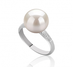 10-11mm di Perle Acqua Dolce Anello en Oana Bianco