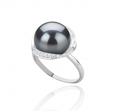 11-12mm di Perle Acqua Dolce Anello en Wendy Nero