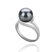 9-10mm Di Tahiti Anello en Royisal Nero