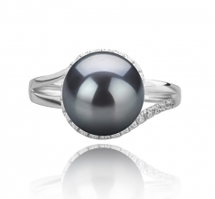 9-10mm Di Tahiti Anello en Royisal Nero