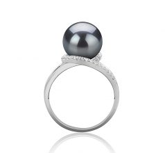 9-10mm Di Tahiti Anello en Royisal Nero