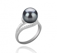 9-10mm Di Tahiti Anello en Royisal Nero