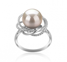 9-10mm di Perle Acqua Dolce Anello en Bobbie Bianco