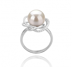 9-10mm di Perle Acqua Dolce Anello en Bobbie Bianco
