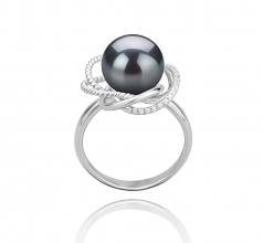 9-10mm Di Tahiti Anello en Bobbie Nero