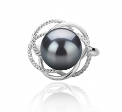 9-10mm Di Tahiti Anello en Bobbie Nero