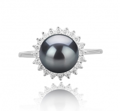 8-9mm di Perle Acqua Dolce Anello en DREAMA Nero