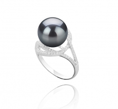 10-11mm Di Tahiti Anello en Maddie Nero