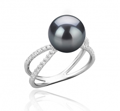 9-10mm Di Tahiti Anello en Zana Nero